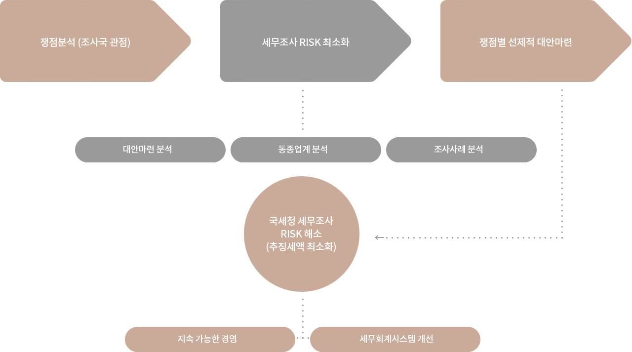 세무조사 대응 TF팀 업무 내용 및 단계 설명
